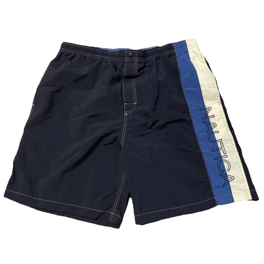 Vintage Nautica Swimming Trunks Men Size XL Blue